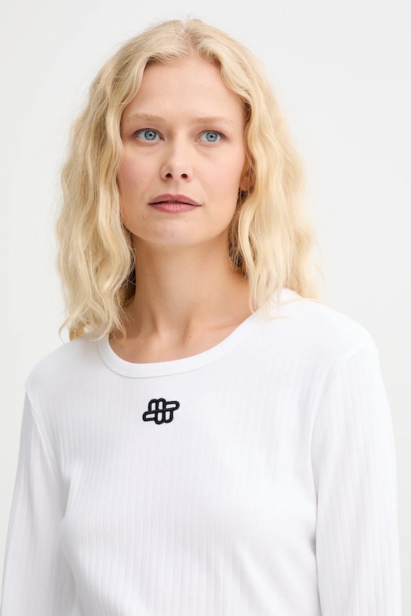 MUNTHE longsleeve din bumbac POTE alb 252110225264