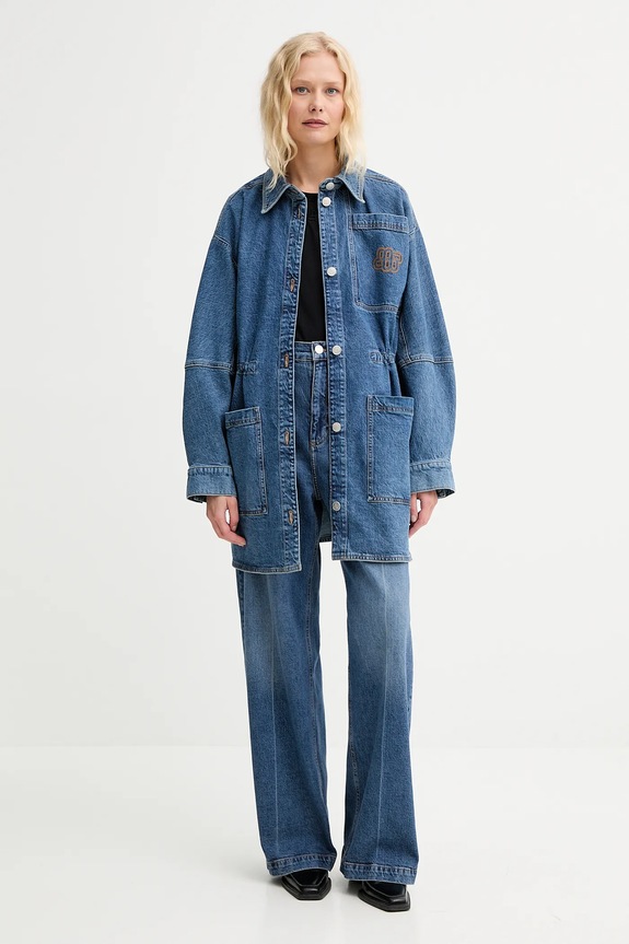 Βαμβακερό μπλουζάκι MUNTHE TYLIE 252110625260 μαύρο AW25