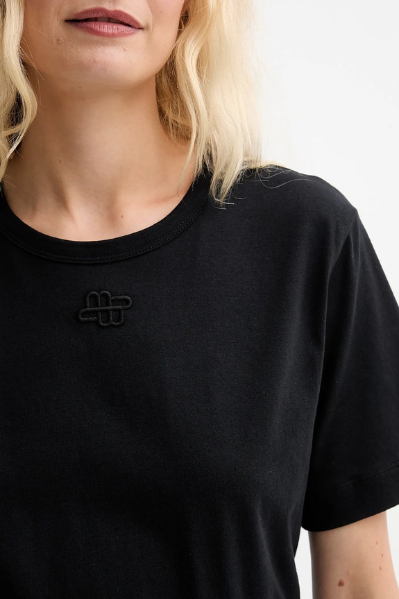 Βαμβακερό μπλουζάκι MUNTHE TYLIE 252110625260 μαύρο