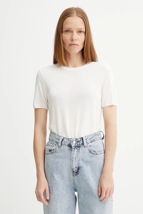 Majica kratkih rukava Calvin Klein bez uzorka bež LV044A307G