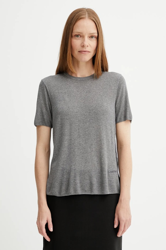 Tričko Calvin Klein jednofarebný sivá LV044A307G