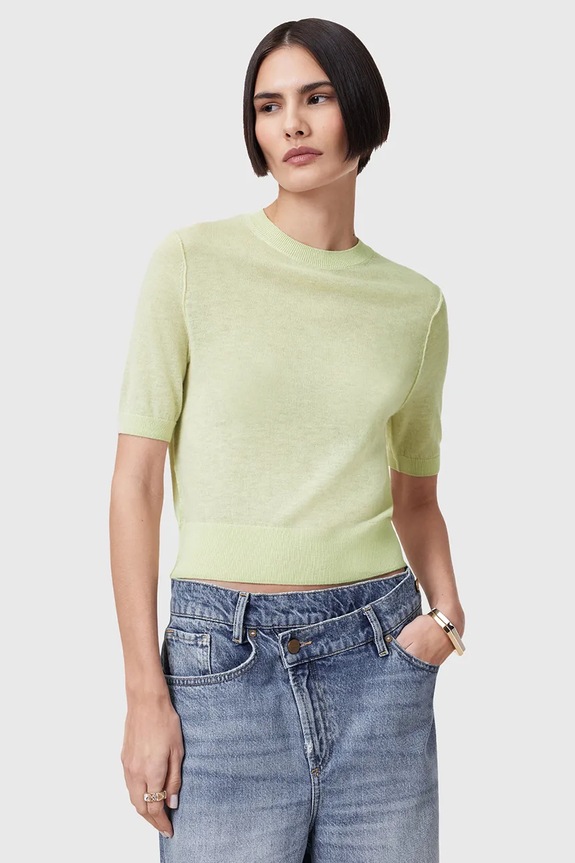 Vunena majica AllSaints ELSIE casual zelena W068KC