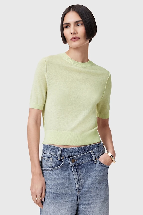 Vunena majica AllSaints ELSIE casual zelena W068KC