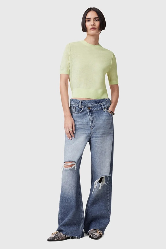 Vunena majica AllSaints ELSIE zelena W068KC