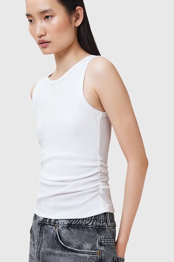 AllSaints τοπ γυναικείο βαμβακερό με ελαστάν KATARINA W192JC λευκό AA00
