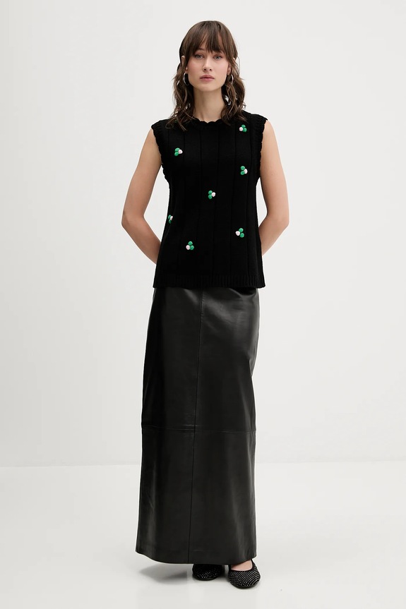 Stine Goya kamizelka z dodatkiem wełny SG.AW25.K043.2359 czarny AW25