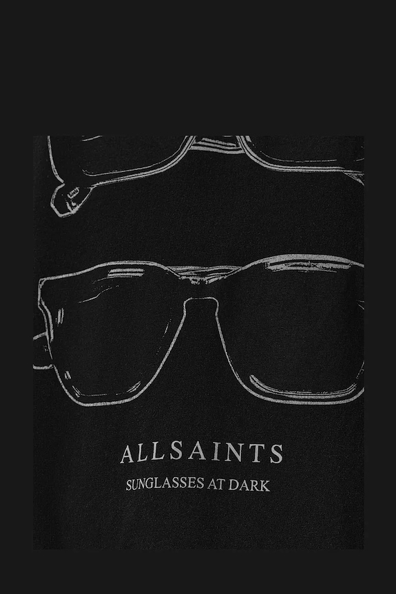 Ρούχα Βαμβακερό τοπ AllSaints SUNNIES W163JC μαύρο
