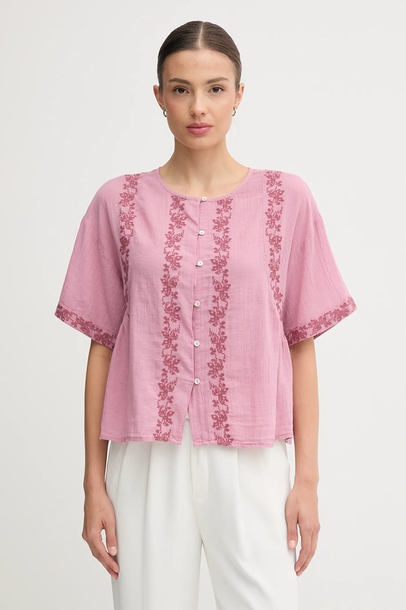Bombažna srajca Hoss Intropia Casual roza 5872095