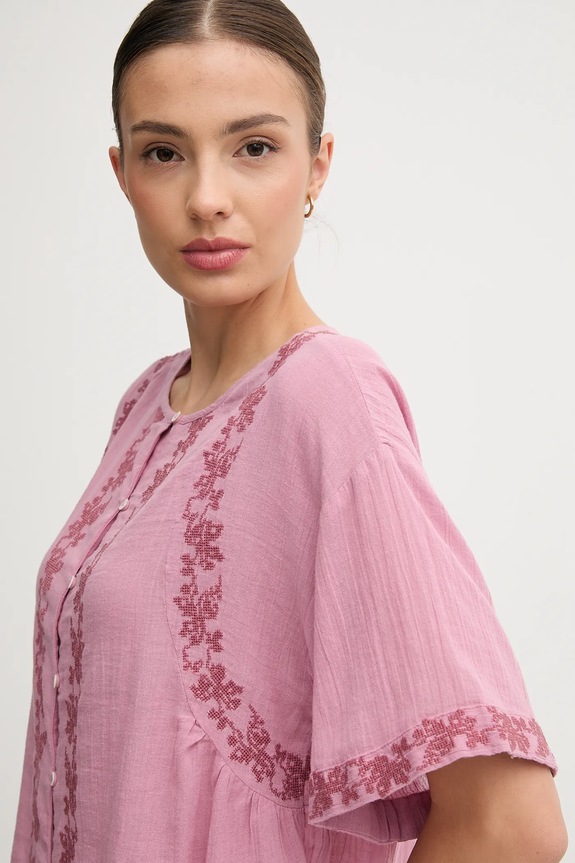 Bombažna srajca Hoss Intropia roza 5872095