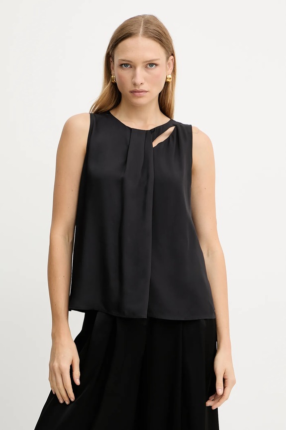 Blúzka Armani Exchange jednofarebný čierna XW001026.AF16122