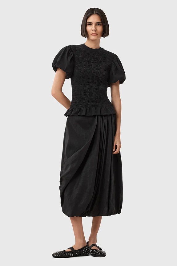AllSaints bluzka DAEL czarny W013JD