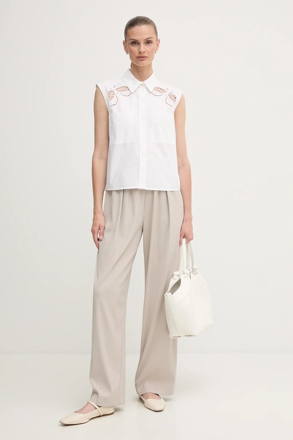Dkny koszula bawełniana P5DM0B45 biały AW25