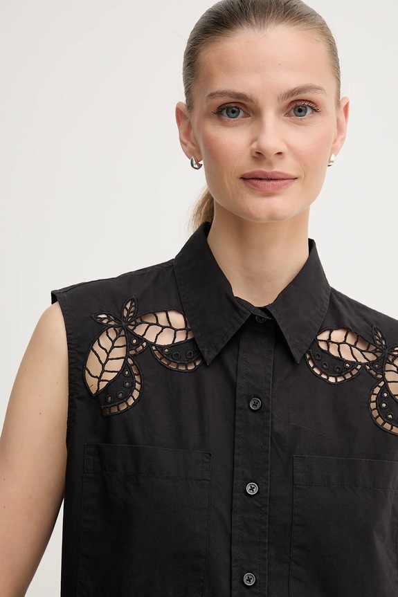 Dkny koszula bawełniana czarny P5DM0B45