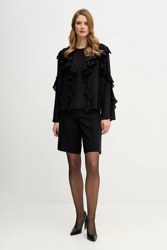 Μπλουζάκι Sisley 55E6LQ09R μαύρο AW25