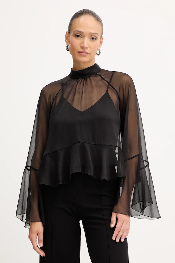 Twinset bluză uni negru 252AT2213
