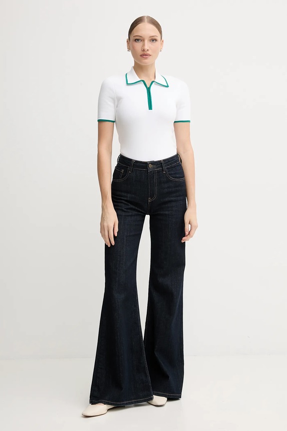 Calvin Klein Jeans tricou polo LV044D304G alb AW25