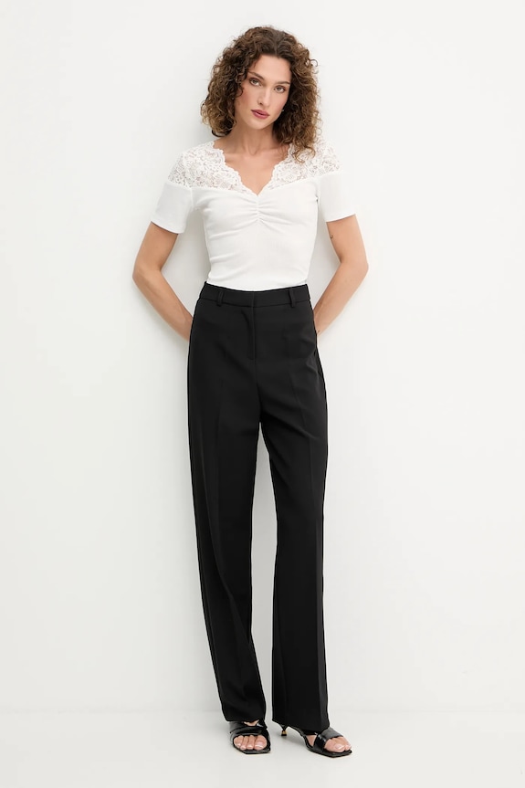 Morgan t-shirt DELINE beżowy AW25