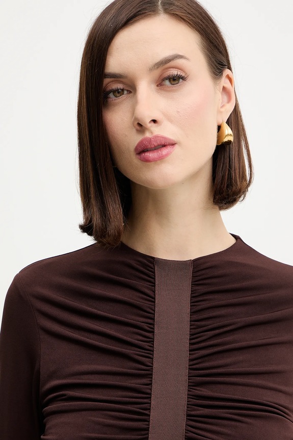 Bluza Herve Leger Veronica smeđa RMJ1498061