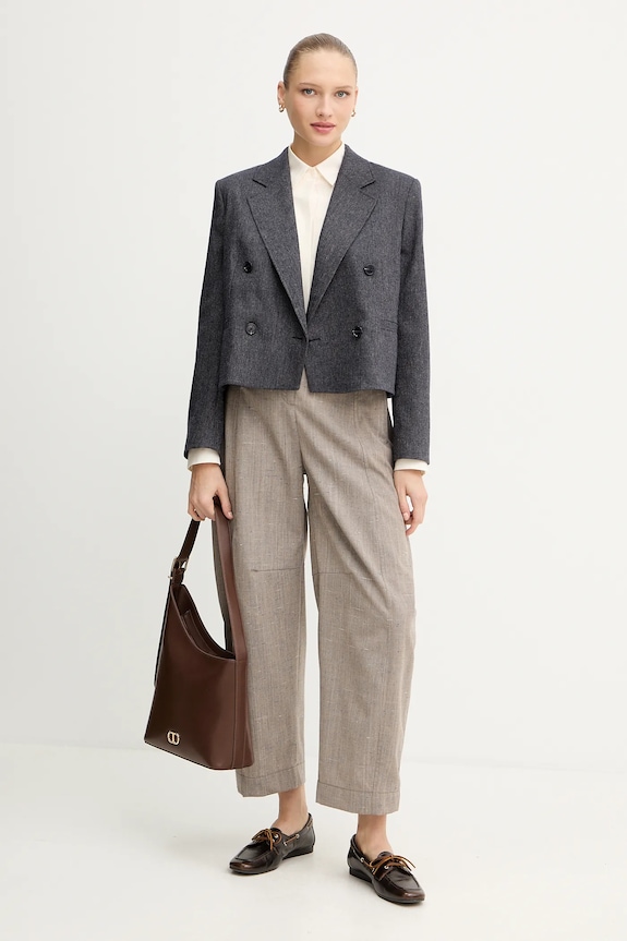 Vlnená košeľa BOSS Bisina_Wednesday 50548399 béžová AW25
