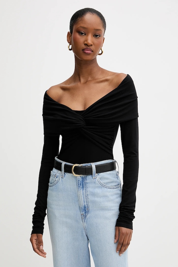 La Mania body z elastanem czarny FOLD