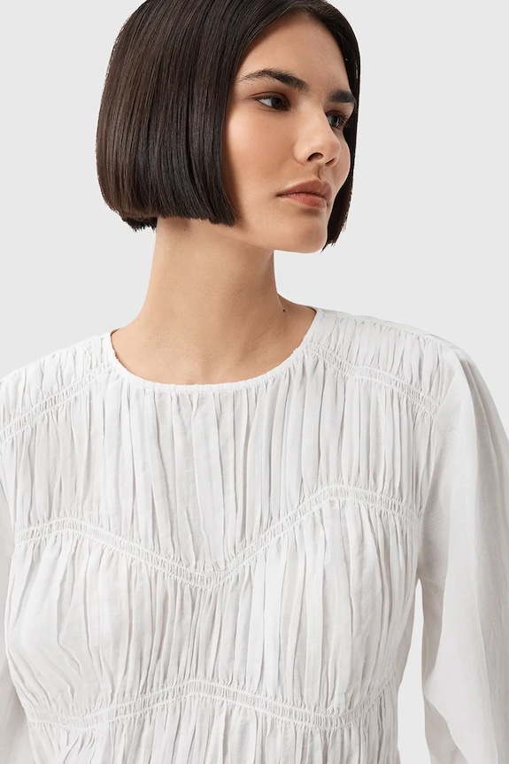 AllSaints bluză MELANI W020PD alb AW25