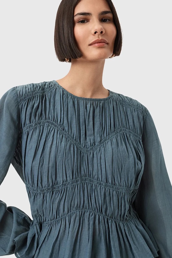 AllSaints felső MELANI W020PD kék AW25