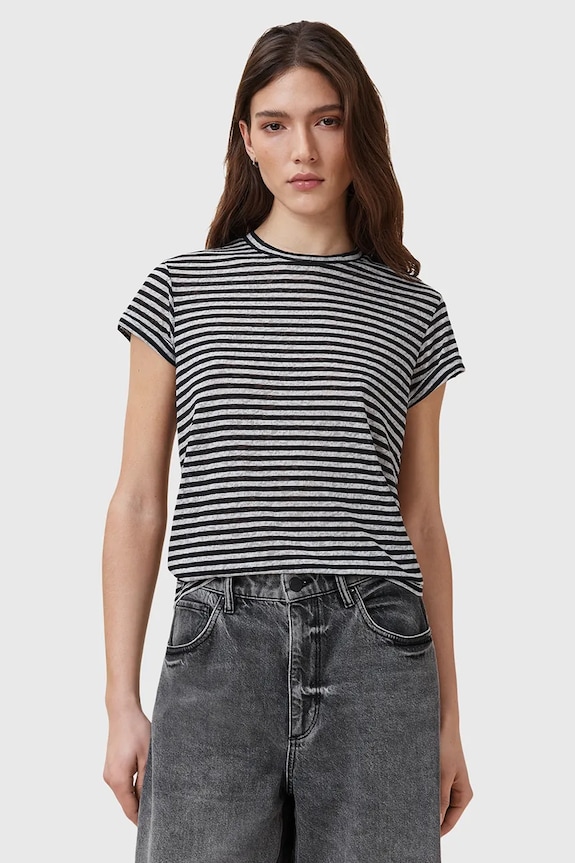 AllSaints pamut póló ANNA pamut fekete W007JY
