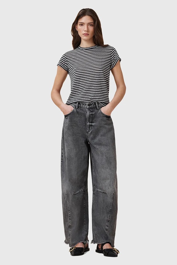 AllSaints pamut póló ANNA fekete W007JY