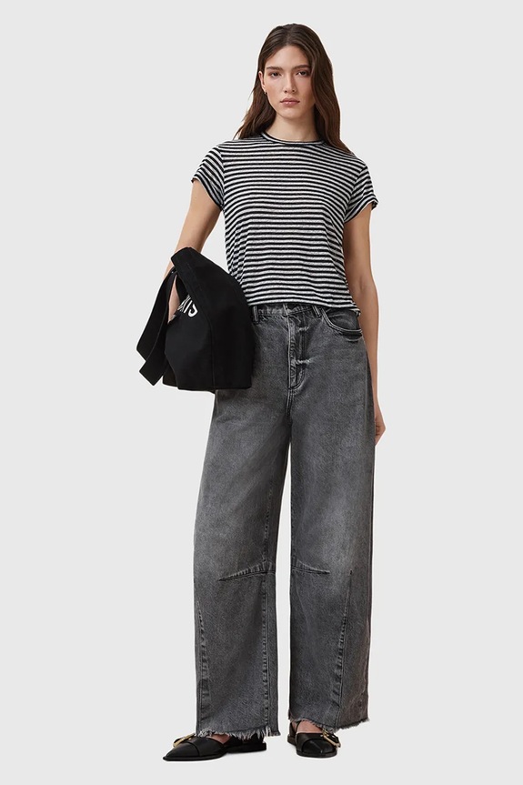 AllSaints pamut póló ANNA W007JY fekete