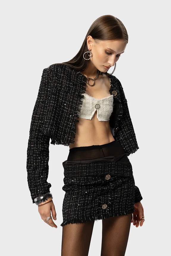 Halenka GOD SAVE QUEENS EXECUTIVE TWEED TOP bílá GSQ.155.110