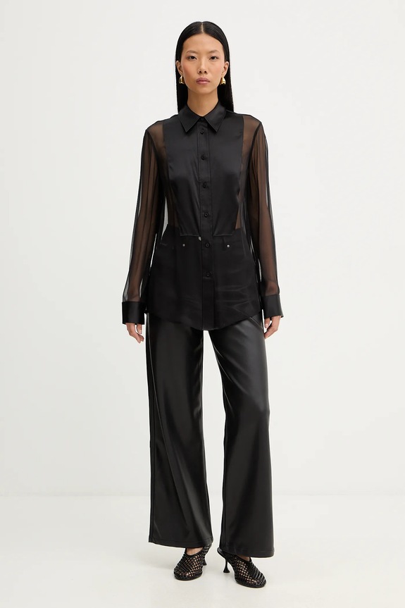 Filippa K camicia in seta 32126.FK nero AW25