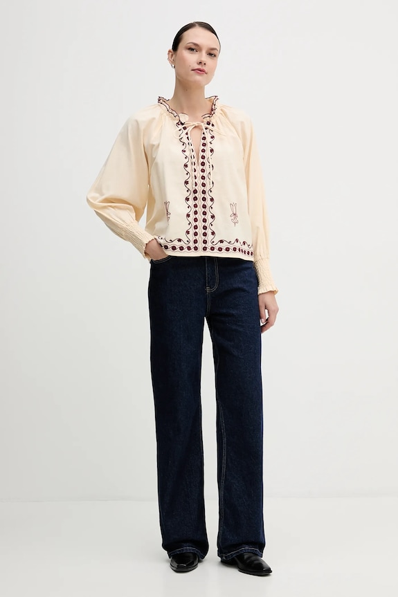 Μπλουζάκι Hoss Intropia 6282695 μπεζ AW25