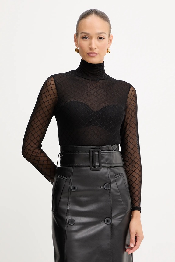 Morgan bluză model fin negru TMESH