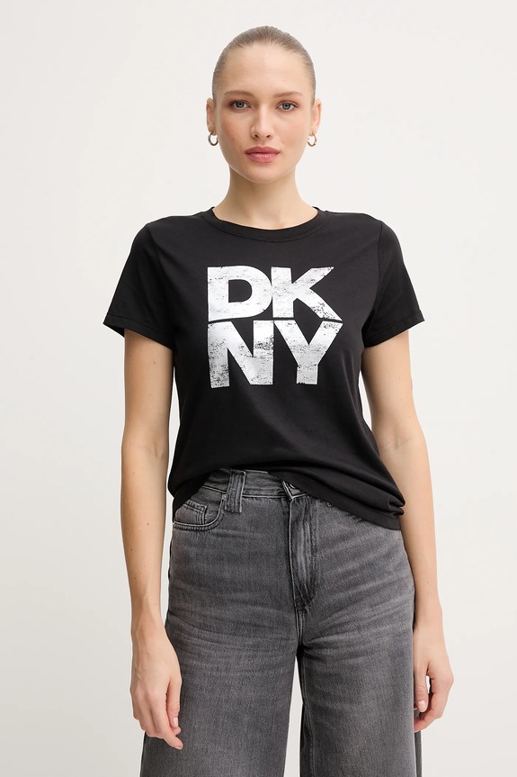 Dkny t-shirt nadruk czarny DJ5T1631