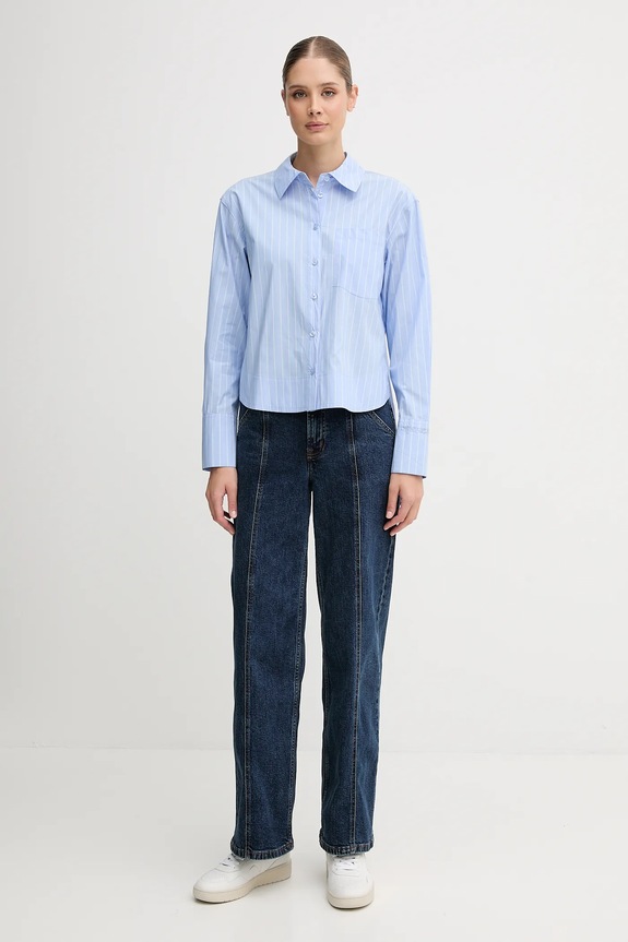 Dkny koszula bawełniana DJ5W2129 niebieski AW25