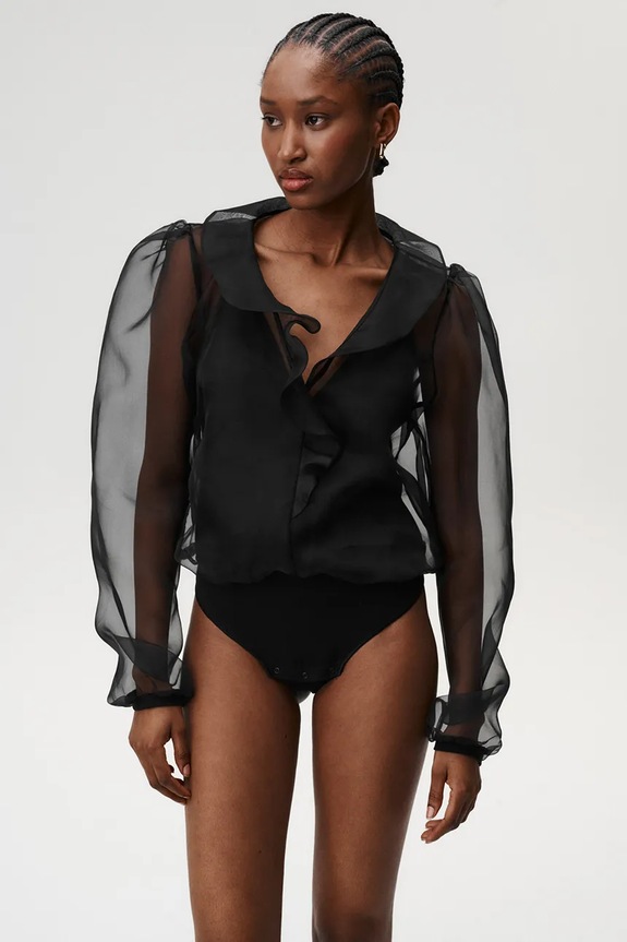 Undress Code body z dodatkiem jedwabiu Classic casual czarny 1024UC