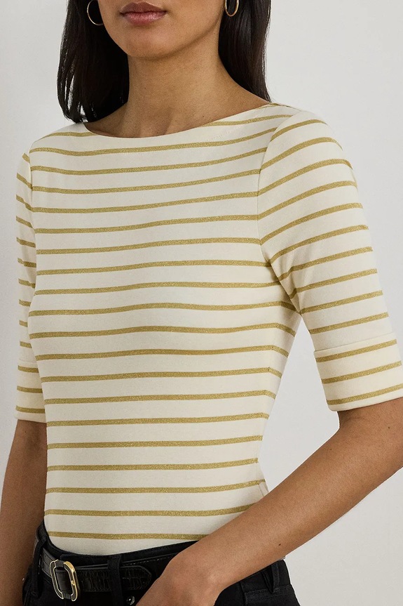 Tričko Lauren Ralph Lauren béžová 200980044
