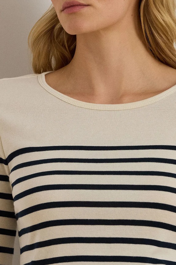 Lauren Ralph Lauren bluză din bumbac bej 200980046
