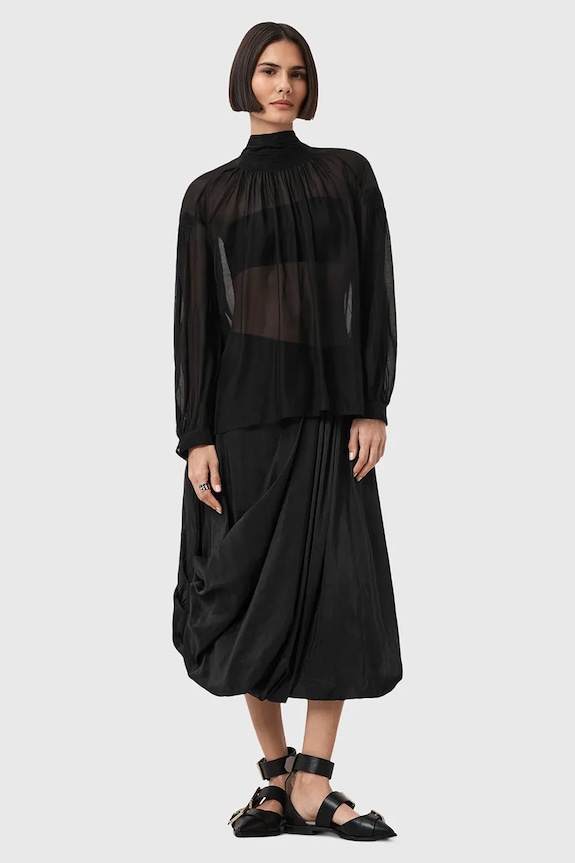 AllSaints bluză din amestec de mătase PEARLA W027PD