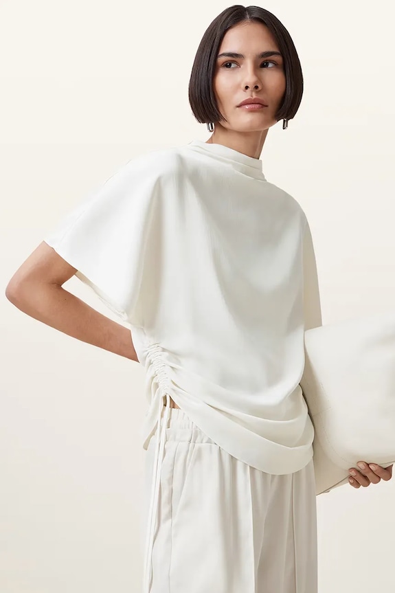 AllSaints női blúz LESLIE rövid fehér W024PD