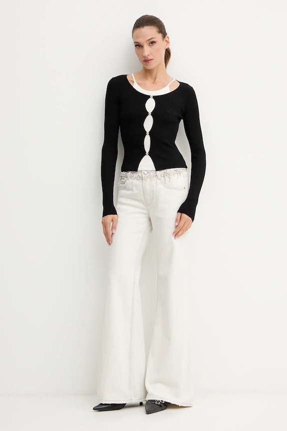 Miss Sixty pulover din amestec de mătase 6S2RJ22900 negru AW25