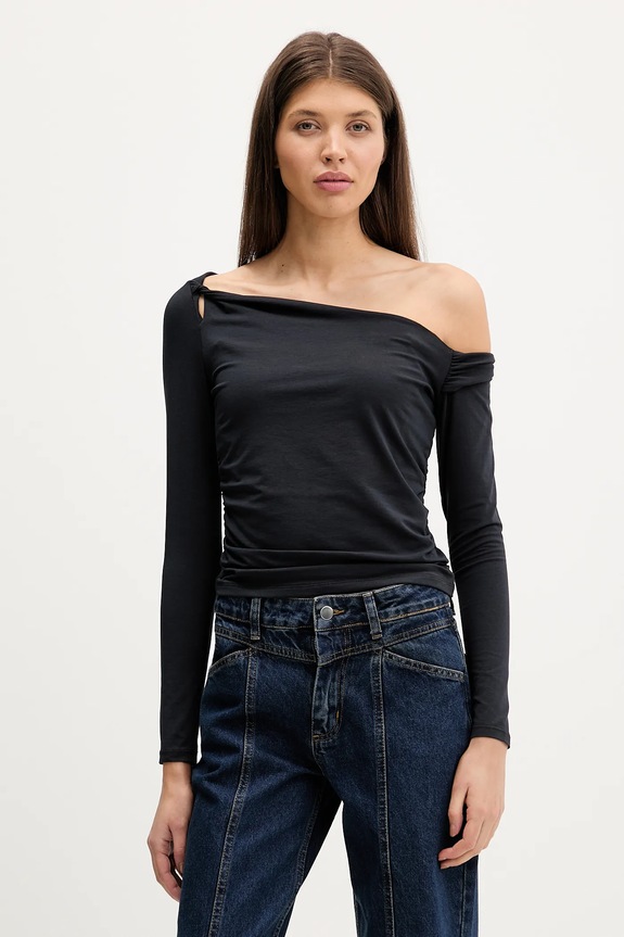 Μακρυμάνικο Abercrombie & Fitch slim μαύρο KI139.5885.900