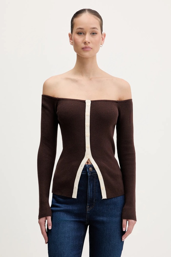 Svetr Abercrombie & Fitch kulatý hnědá KI150.5429.480