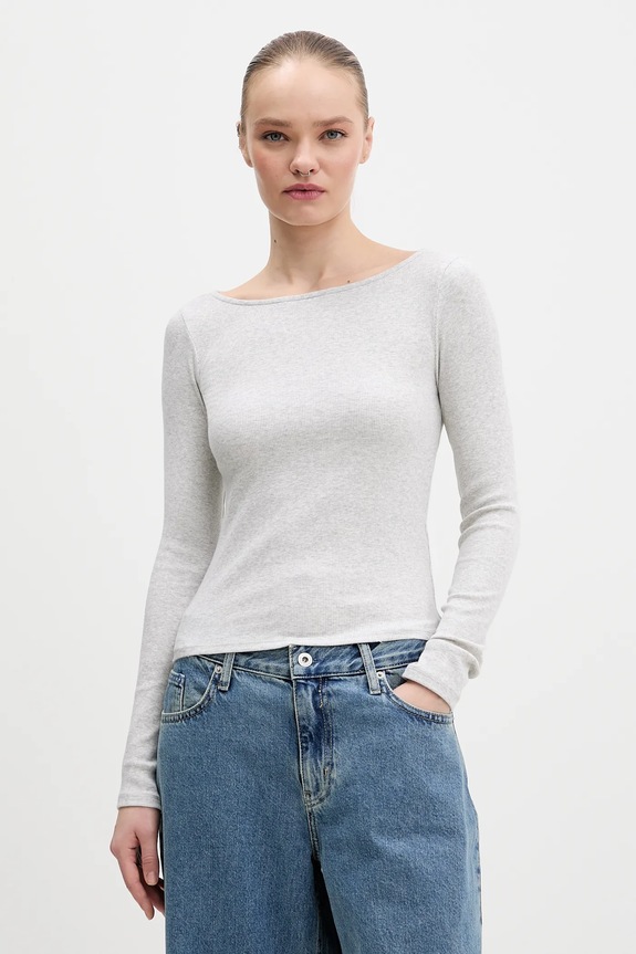 Hollister Co. longsleeve z elastanem szary KI339.5287.112