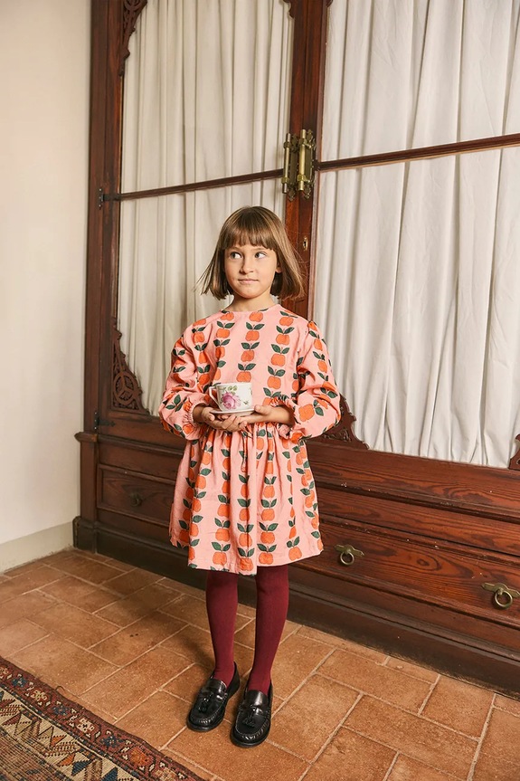Tinycottons bluzka dziecięca APPLES BLOUSE wzorzyste różowy AW25.383