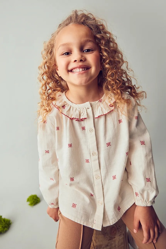 Otroška bombažna majica Mayoral Dolg bež 4132.6E.Mini.9BYA