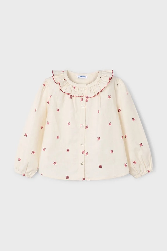 Otroška bombažna majica Mayoral 4132.6E.Mini.9BYA bež AW25