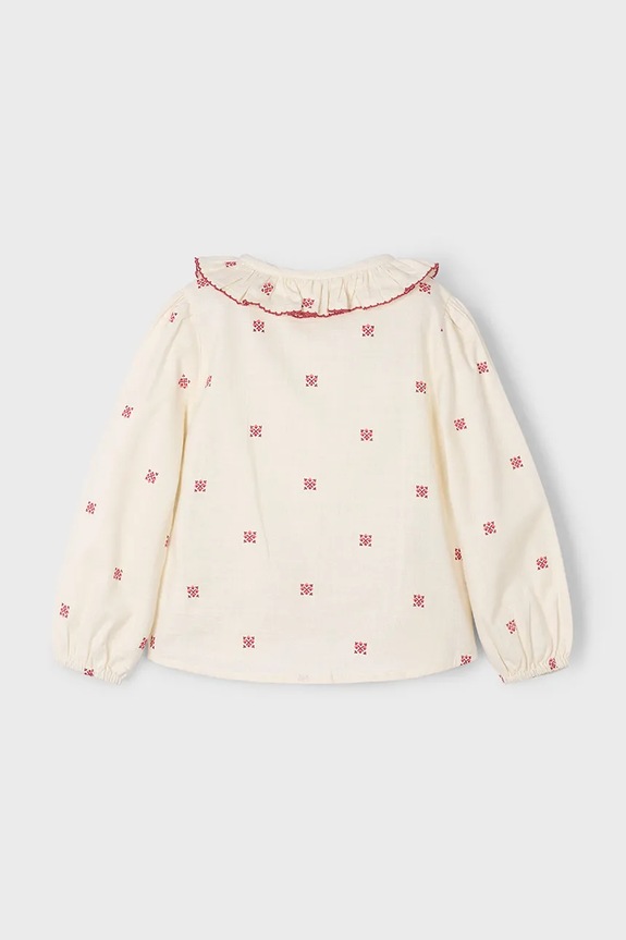 Deklice Otroška bombažna majica Mayoral 4132.6E.Mini.9BYA bež