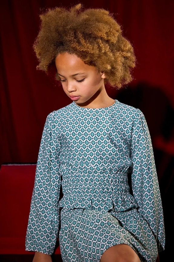 Дитяча блузка Mayoral візерунок зелений 7196.8A.Junior.9BYA