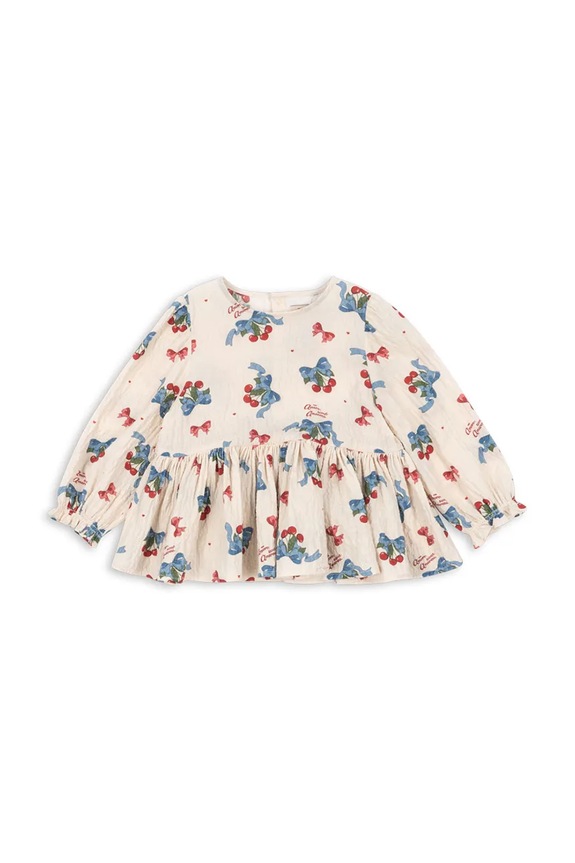 Детска блуза Konges Sløjd ELIN BLOUSE GOTS памук бежов KS103793.9BYA